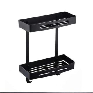 Square black shelve for bathroom